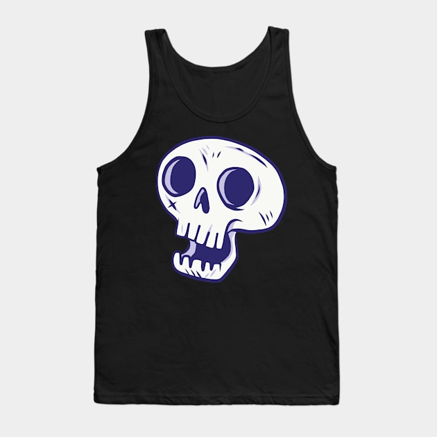 Creepy Comic Skull Tank Top by rueckemashirt